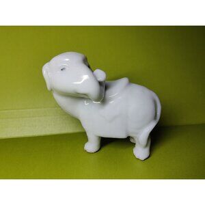 Antique 19th‎ Century Blanc De Chine Glossy Elephant Curled Trunk & Saddle Rare!